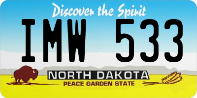 ND license plate IMW533