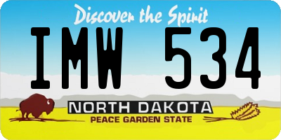 ND license plate IMW534