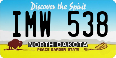 ND license plate IMW538