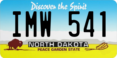 ND license plate IMW541