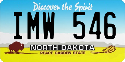 ND license plate IMW546