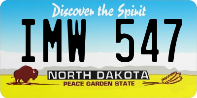 ND license plate IMW547
