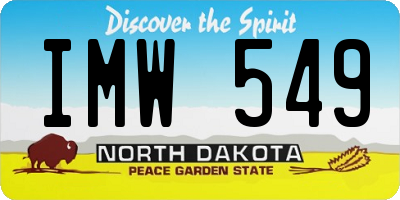 ND license plate IMW549
