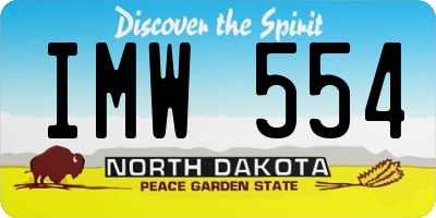 ND license plate IMW554