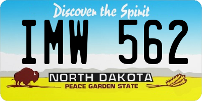 ND license plate IMW562