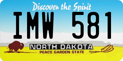 ND license plate IMW581