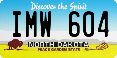 ND license plate IMW604