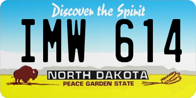 ND license plate IMW614