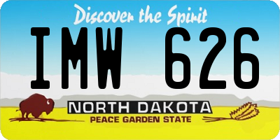 ND license plate IMW626