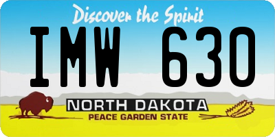 ND license plate IMW630