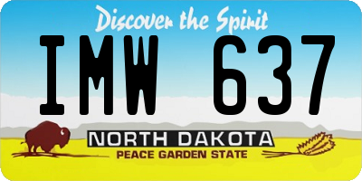 ND license plate IMW637