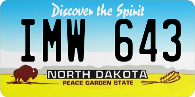 ND license plate IMW643