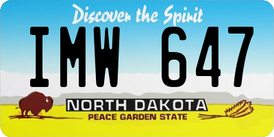 ND license plate IMW647