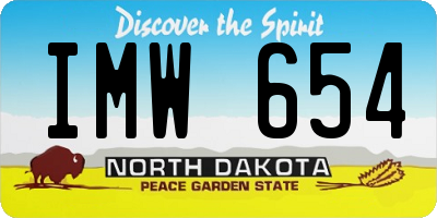 ND license plate IMW654