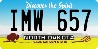 ND license plate IMW657
