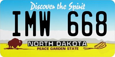 ND license plate IMW668