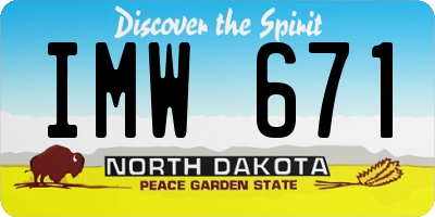 ND license plate IMW671