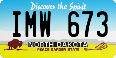 ND license plate IMW673