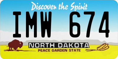 ND license plate IMW674