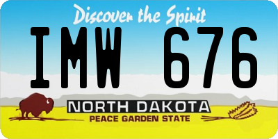 ND license plate IMW676