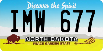 ND license plate IMW677