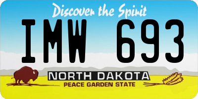 ND license plate IMW693