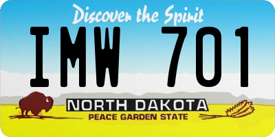 ND license plate IMW701