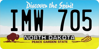 ND license plate IMW705