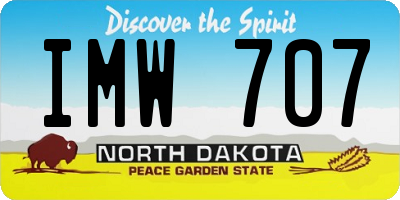 ND license plate IMW707