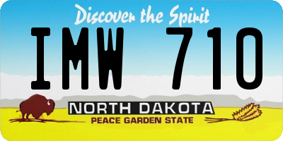 ND license plate IMW710