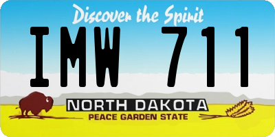 ND license plate IMW711