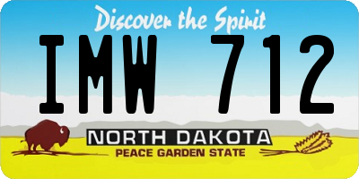 ND license plate IMW712