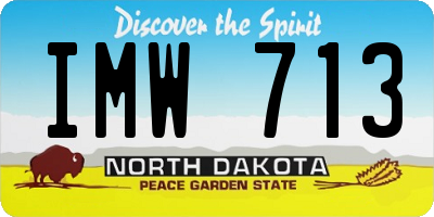 ND license plate IMW713