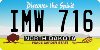 ND license plate IMW716
