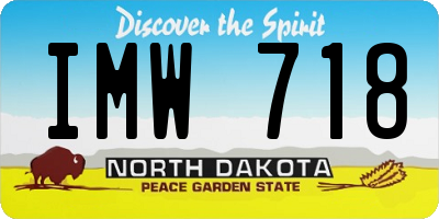 ND license plate IMW718