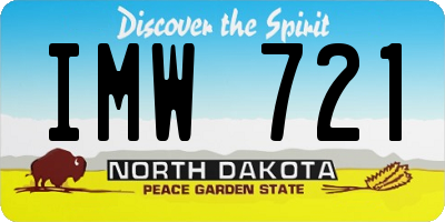 ND license plate IMW721