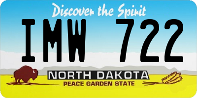 ND license plate IMW722