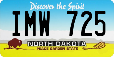 ND license plate IMW725