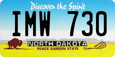 ND license plate IMW730
