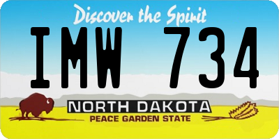 ND license plate IMW734
