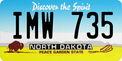 ND license plate IMW735