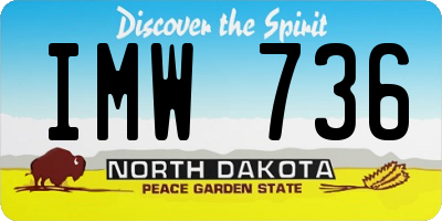 ND license plate IMW736