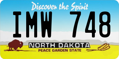 ND license plate IMW748
