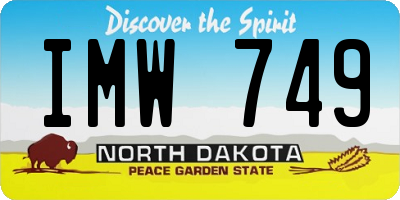 ND license plate IMW749