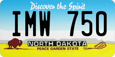 ND license plate IMW750