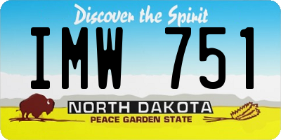 ND license plate IMW751