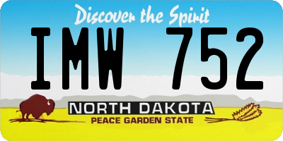 ND license plate IMW752