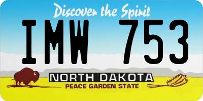 ND license plate IMW753
