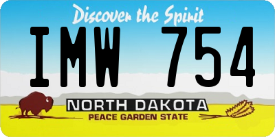 ND license plate IMW754