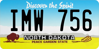 ND license plate IMW756